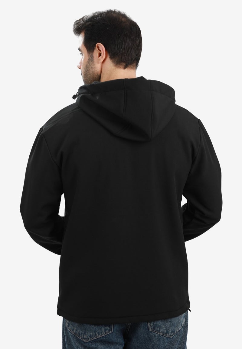 White Rabbit Men’s Softshell Water-Resistant Jacket – Full Zip Hooded Design - Image 4